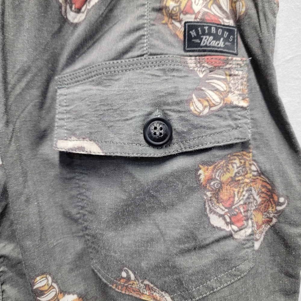 Nitrous‎ Black Shorts Men Large Tiger Black Board Surf Ocean Lake Shorts Casual - Picture 6 of 8